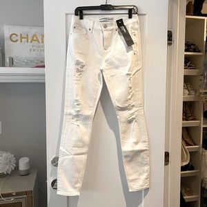 Distressed white denim leggings size 4